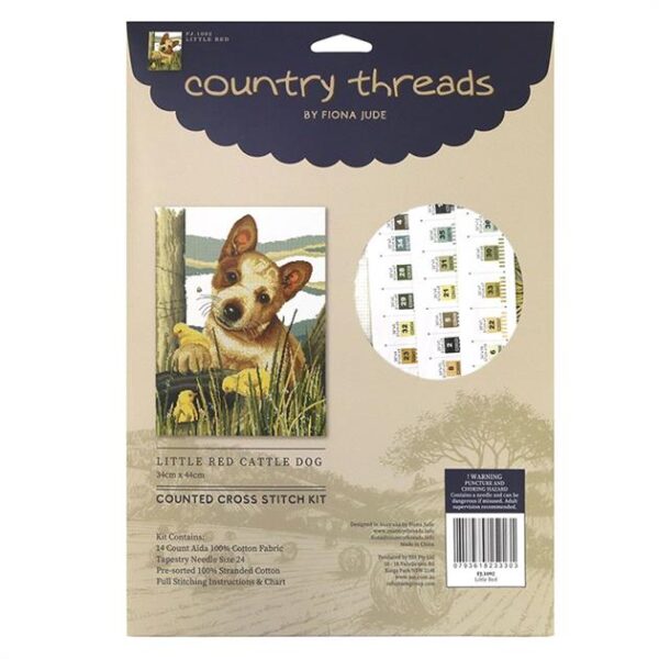Country Threads Cross X Stitch Kit Little Red Cattle Dog Counted
