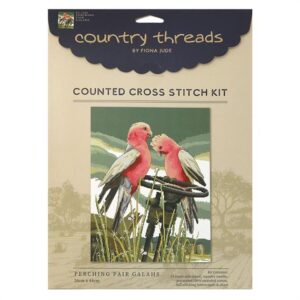 Country Threads Cross X Stitch Kit Perching Pair Galahs Counted
