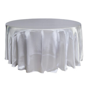 Country Table Cloth Dining Satin Silver Tablecloth ROUND 295cm