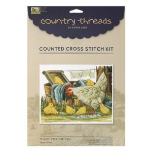 Country Threads Cross X Stitch Kit Wash Tub Chicks Counted