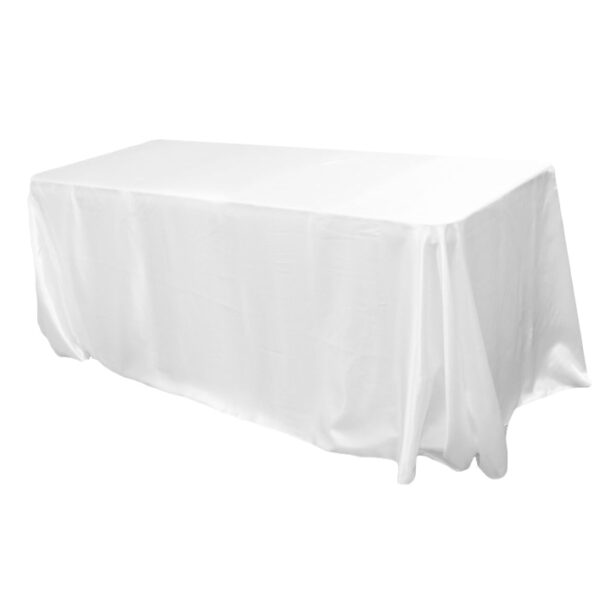 Country Table Cloth Dining Satin White Tablecloth RECTANGLE 220x250cm