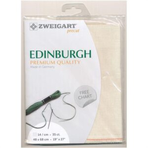 Zweigart X Cross Stitch Edinburgh 35 Count Cream 48x68cm Fabric