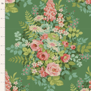 Quilting Patchwork Fabric TILDA Chic Escape Whimsyflower Green 50x55cm FQ