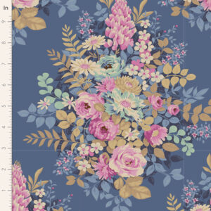Quilting Patchwork Fabric TILDA Chic Escape Whimsyflower Blue 50x55cm FQ