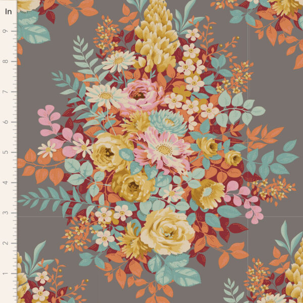 Quilting Patchwork Fabric TILDA Chic Escape Whimsyflower Grey 50x55cm FQ