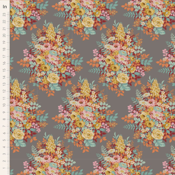 Quilting Patchwork Fabric TILDA Chic Escape Whimsyflower Grey 50x55cm FQ