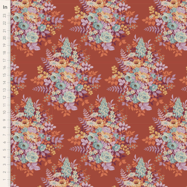 Quilting Patchwork Fabric TILDA Chic Escape Whimsyflower Rust 50x55cm FQ