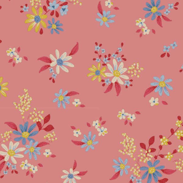 Quilting Patchwork Fabric TILDA Daisyfield Pink 50x55cm FQ