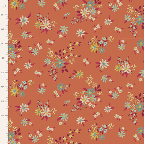 Quilting Patchwork Fabric TILDA Daisyfield Ginger 50x55cm FQ