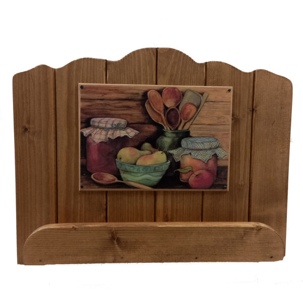 Country Handmade Timber Wooden Recipe Book Holder Fruit Sign