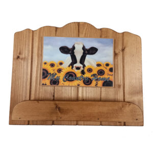 Country Handmade Timber Wooden Recipe Book Holder Cow Sign