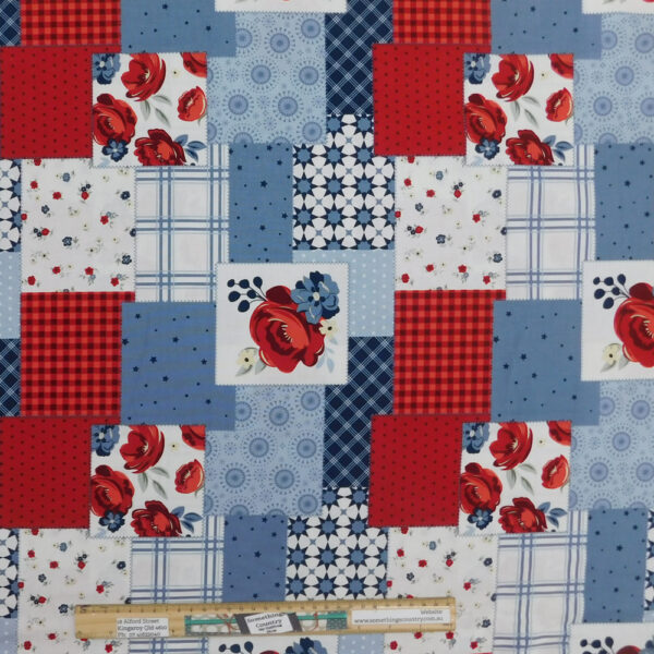 Patchwork Quilting Sewing Fabric American Dream Patches 50x55cm FQ