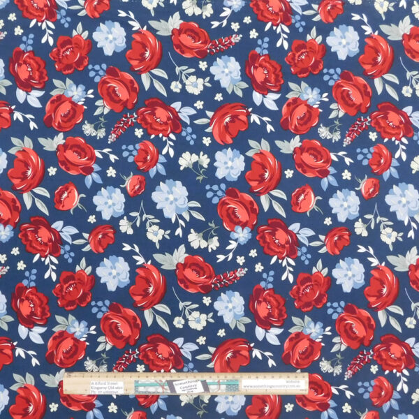 Patchwork Quilting Sewing Fabric American Dream Roses 50x55cm FQ
