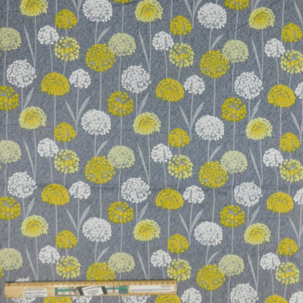 Patchwork Quilting Sewing Fabric Dandelions Grey 50x55cm FQ