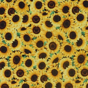 Patchwork Quilting Sewing Fabric Sunflowers Yellow Material 50x55cm FQ