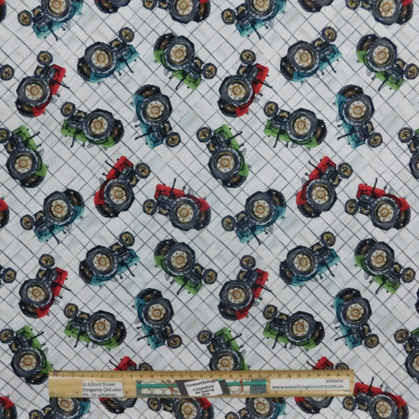 Patchwork Quilting Sewing Fabric Mixed Farm Tractors 50x55cm FQ