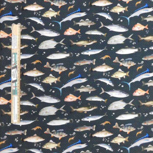 Patchwork Quilting Sewing Fabric Mixed Gone Fishing 50x55cm FQ