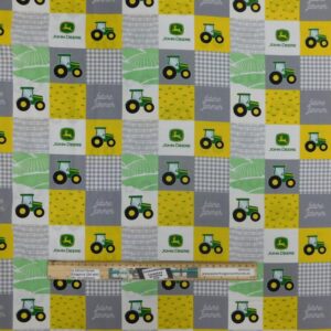 Patchwork Quilting Sewing Fabric John Deere Tractor Patches 50x55cm FQ