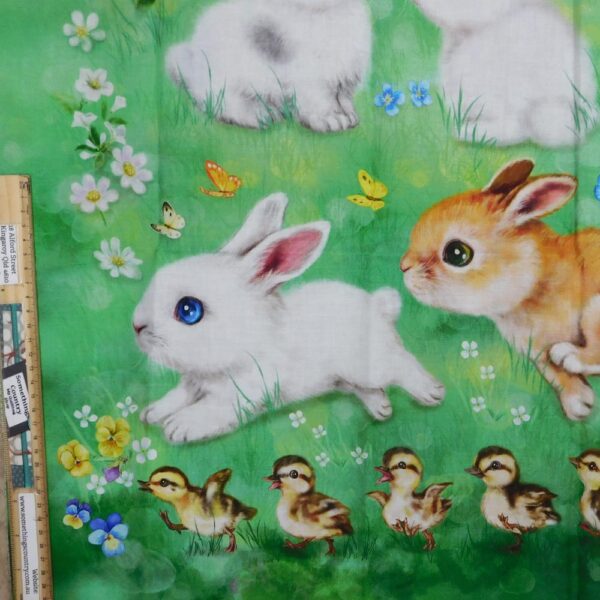 Patchwork Quilting Sewing Fabric Bunny Meadow Panel 58x110cm
