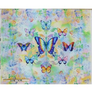 Patchwork Quilting Sewing Fabric Butterfly Bliss Panel 90x110cm