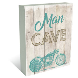 French Country Wooden Fathers Day Man Cave Motorbike Sign Plaque
