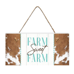 French Country Hide Wooden Farm Sweet Farm Hanging Sign