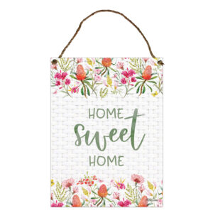Country Metal Tin Sign Wall Art Blossom Home Sweet Home Plaque