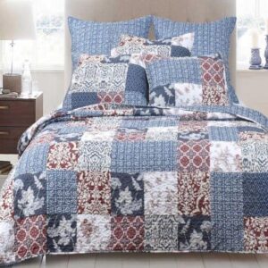 French Country Patchwork Bed Quilt Winton Coverlet Assorted Sizes