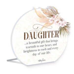French Country Bismark Daughter Round Wooden Standing Sign