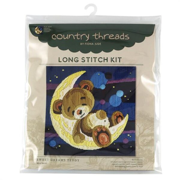 Country Threads Long Stitch Kit Sweetdreams Teddy Including Threads