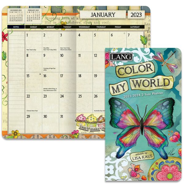 Lang 2023-2024 2 Year Pocket Planner Color My World Diary