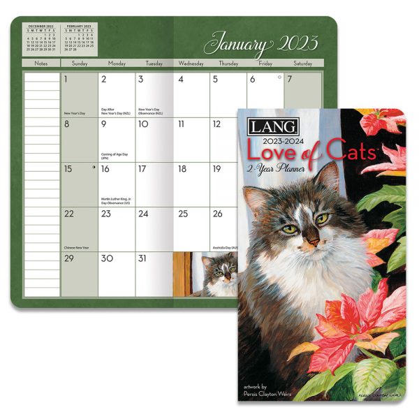 Lang 2023-2024 2 Year Pocket Planner Love of Cats Diary