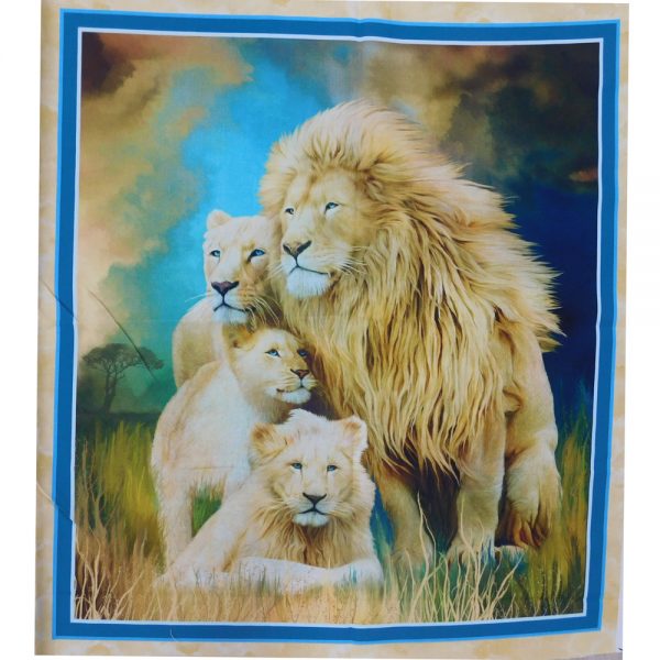 Patchwork Quilting Sewing Fabric Lions Pride Panel 62x110cm
