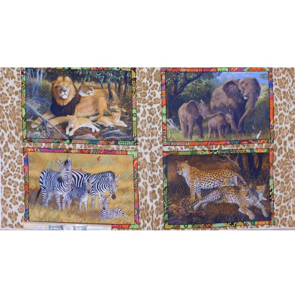 Patchwork Quilting Sewing Fabric African Savannah Sunrise Panel 61x110cm