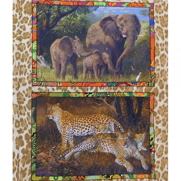Patchwork Quilting Sewing Fabric African Savannah Sunrise Panel 61x110cm
