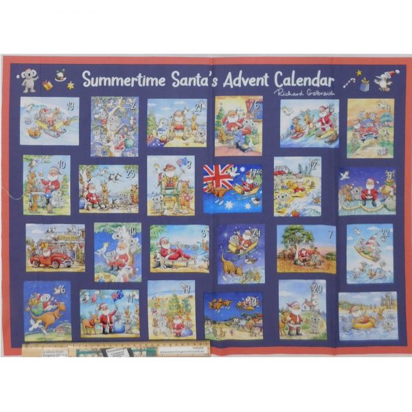 Patchwork Quilting Sewing Fabric Summertime Santa Panel 70x110cm