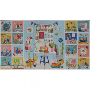 Patchwork Quilting Sewing Fabric Sewing Room Panel 60x110cm