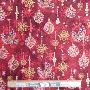 Patchwork Quilting Sewing Fabric Christmas Joy Red 50x55cm FQ