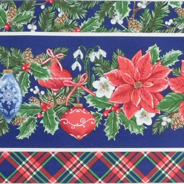 Patchwork Quilting Sewing Fabric Christmas Traditions Border 50x55cm FQ