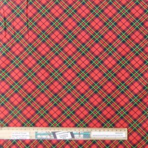 Patchwork Quilting Sewing Fabric Red Tartan Check 50x55cm FQ