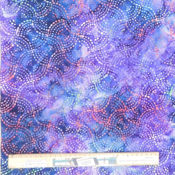 Quilting Patchwork Batik Fabric Apple Core Dots Purples 50x55cm FQ