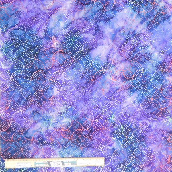 Quilting Patchwork Batik Fabric Apple Core Dots Purples 50x55cm FQ