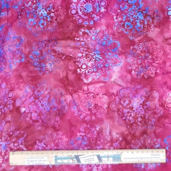 Quilting Patchwork Batik Fabric Small Mandala Fuchsia 50x55cm FQ