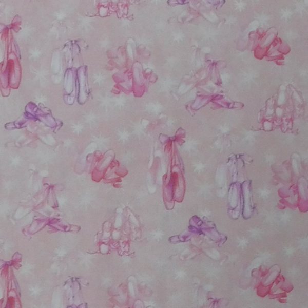 Patchwork Quilting Sewing Fabric Prima Ballerina Slippers 50x55cm FQ