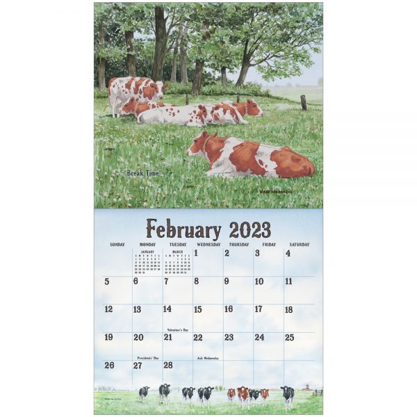 Legacy 2023 Calendar Cows in the Meadow Calender Fits Wall Frame