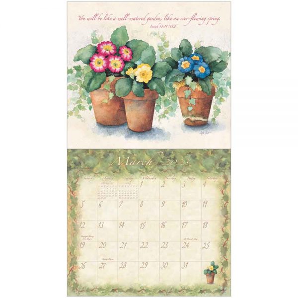Legacy 2023 Calendar Graceful Garden Calender Fits Wall Frame Scripture