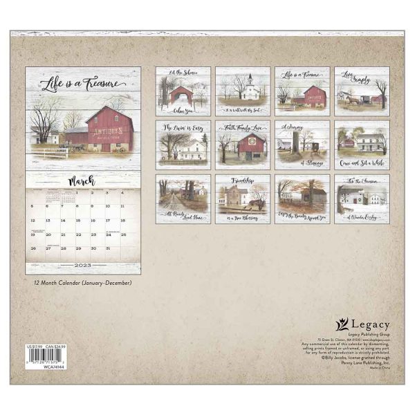 Legacy 2023 Calendar Farmhouse Calender Fits Wall Frame