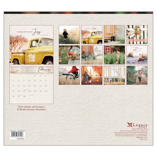 Legacy 2023 Calendar Living in the Light Calender Fits Wall Frame
