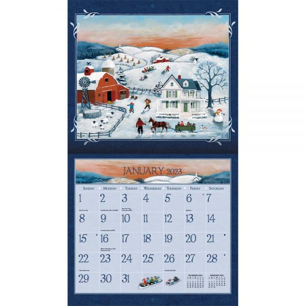 Lang 2023 Calendar Folk Art Calender Fits Wall Frame