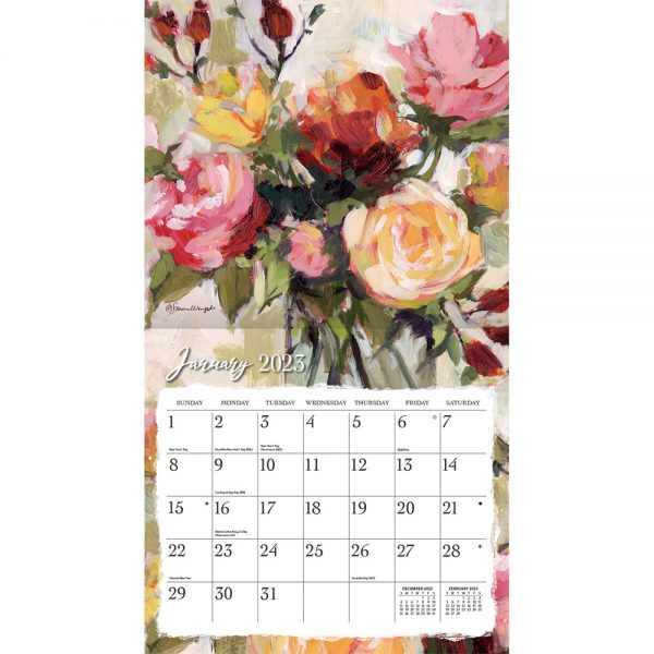 Lang 2023 Calendar Gallery Florals Calender Fits Wall Frame
